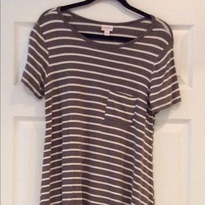 LuLaRoe Carly Dress. Brown/Cream EUC